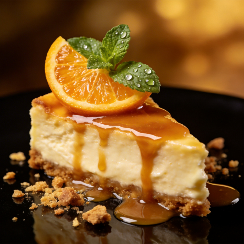 橙香焦糖芝士蛋糕图片