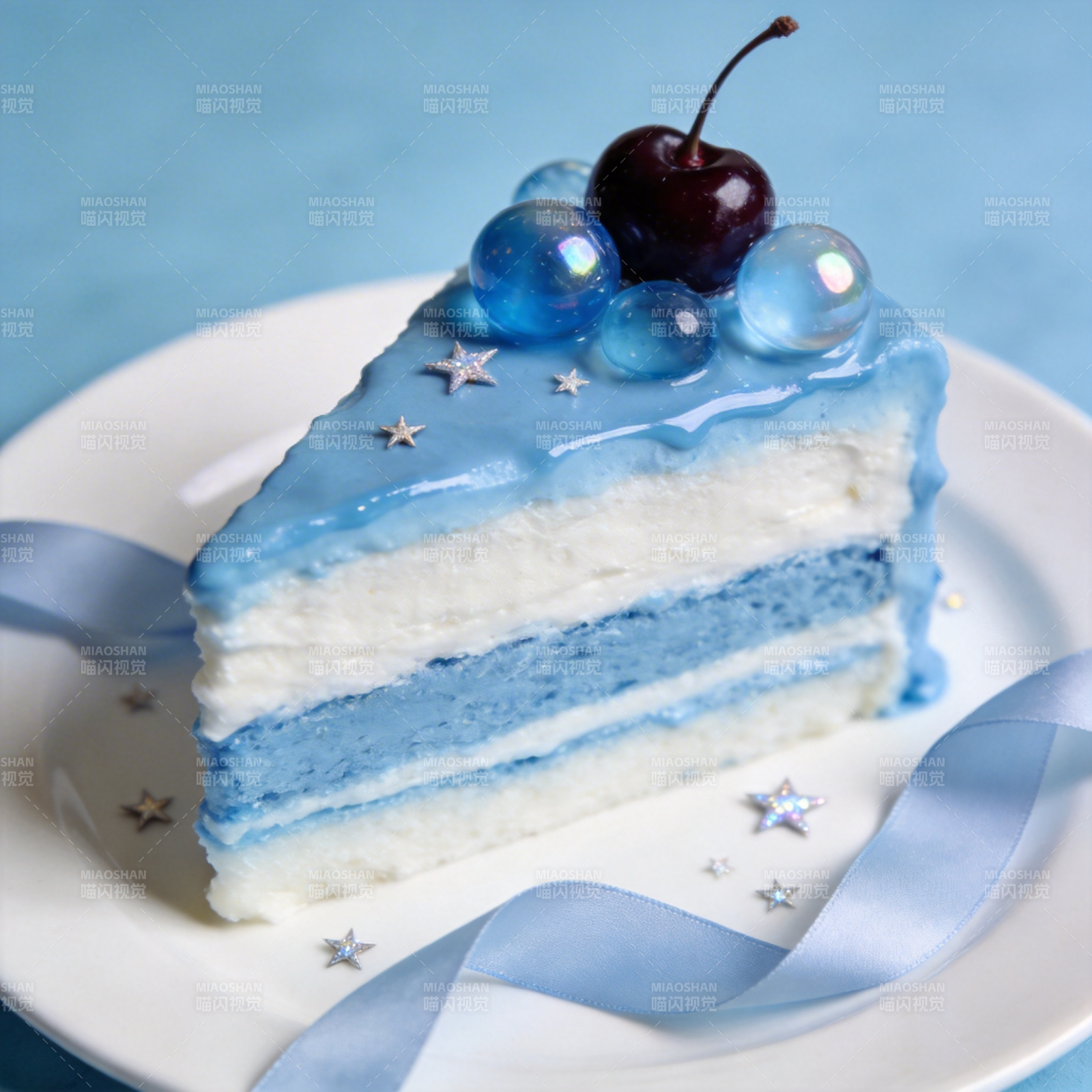 蓝莓樱桃蛋糕图片