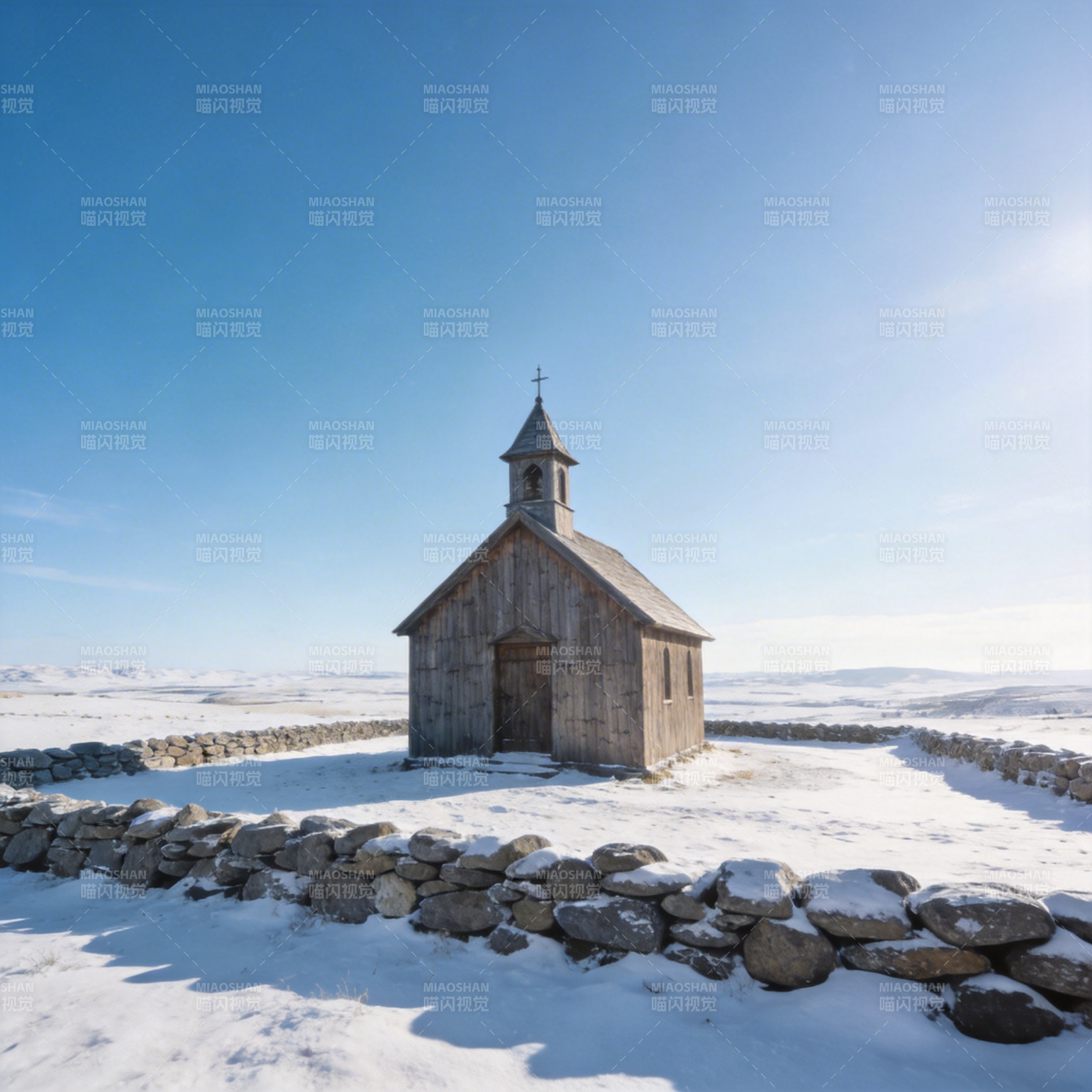 雪地小教堂图片