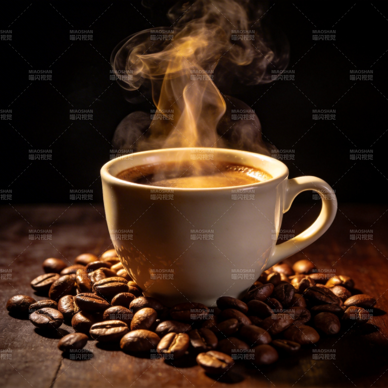 热咖啡与豆香图片