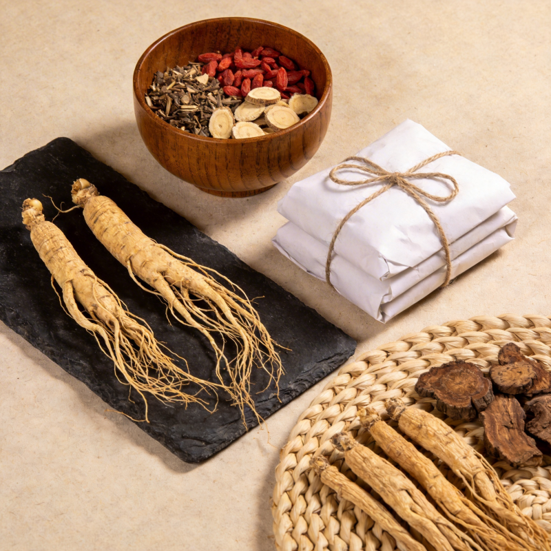 人参药材展示图片