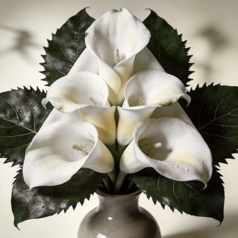 白花绿叶静谧美图片