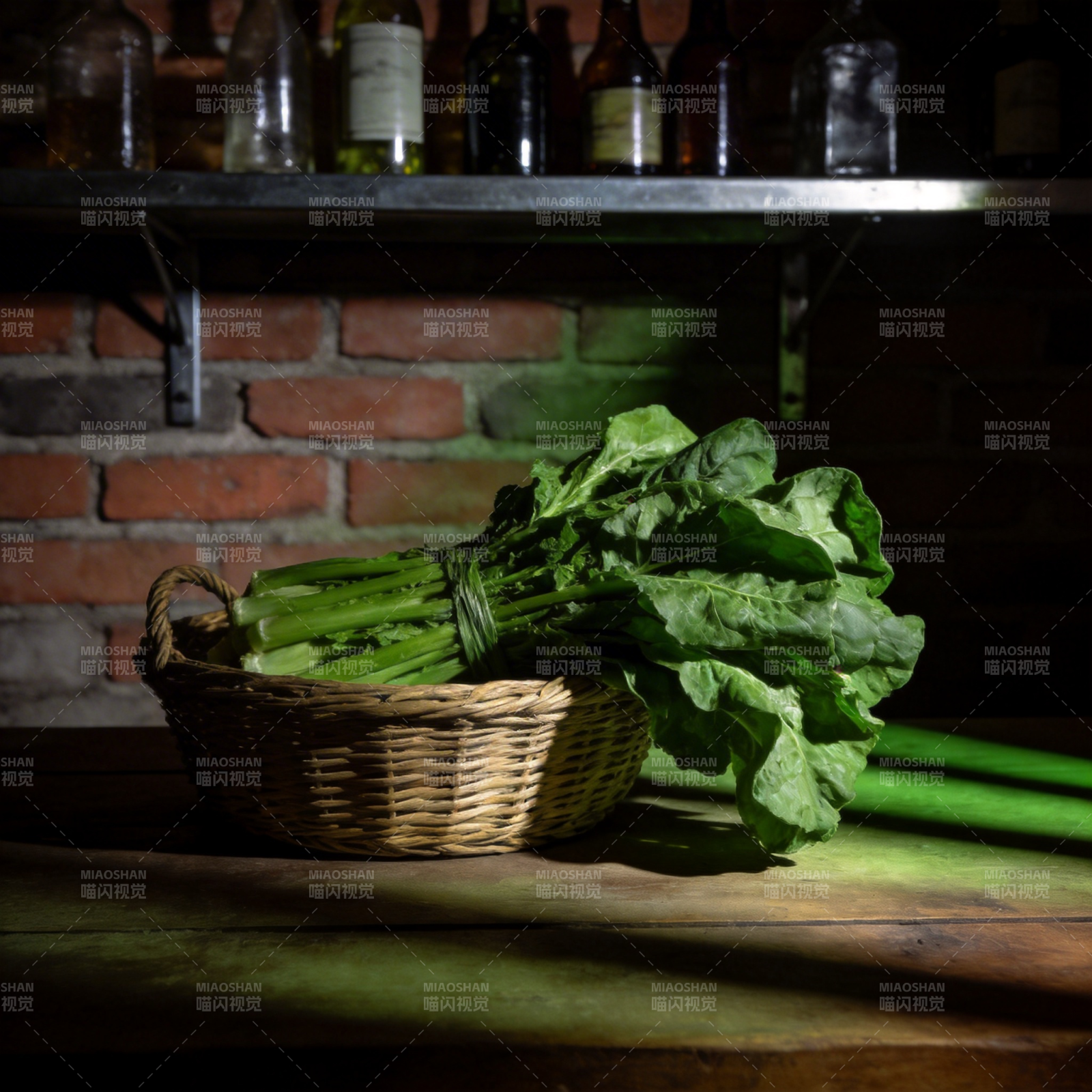 篮中青菜静影图片