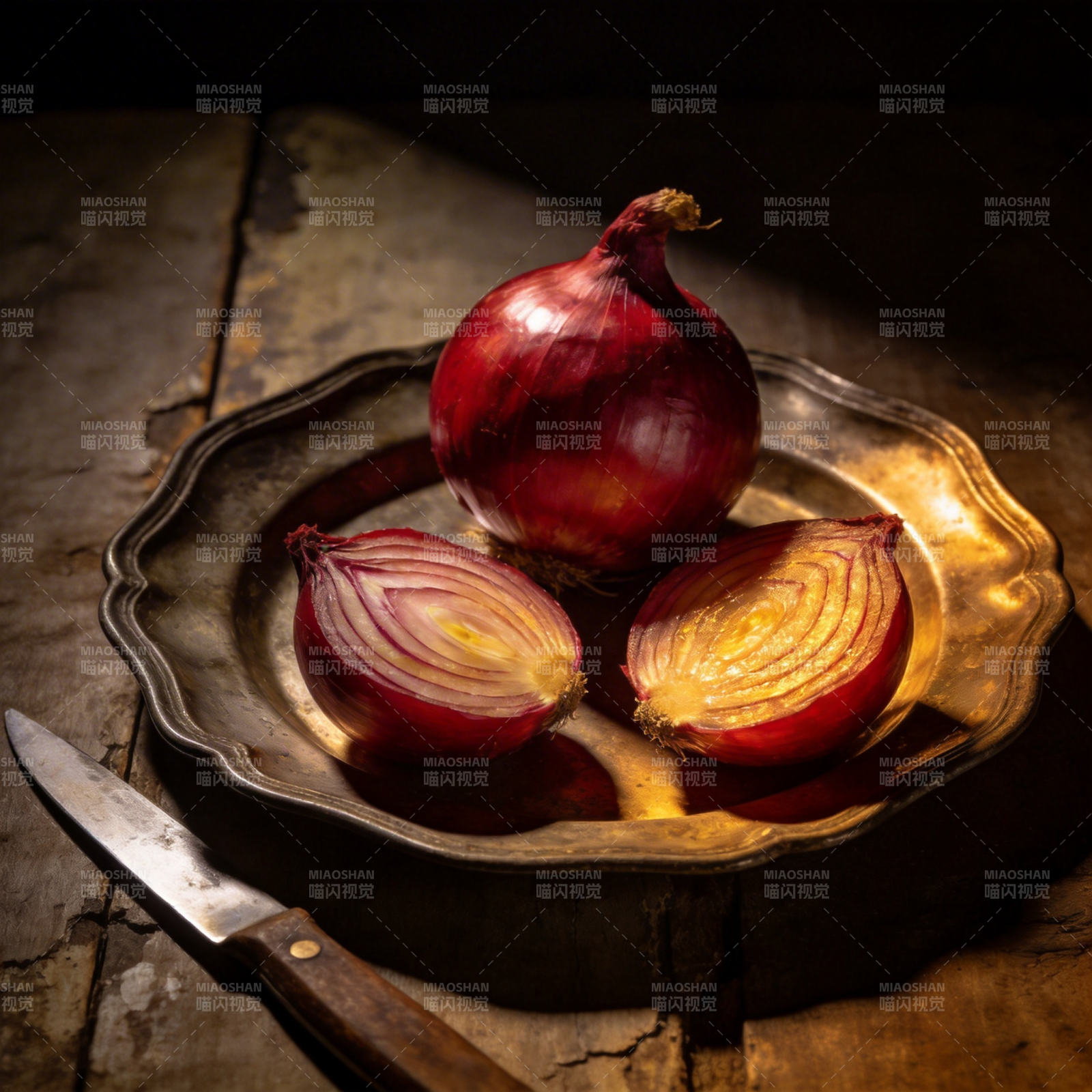 洋葱静物图图片