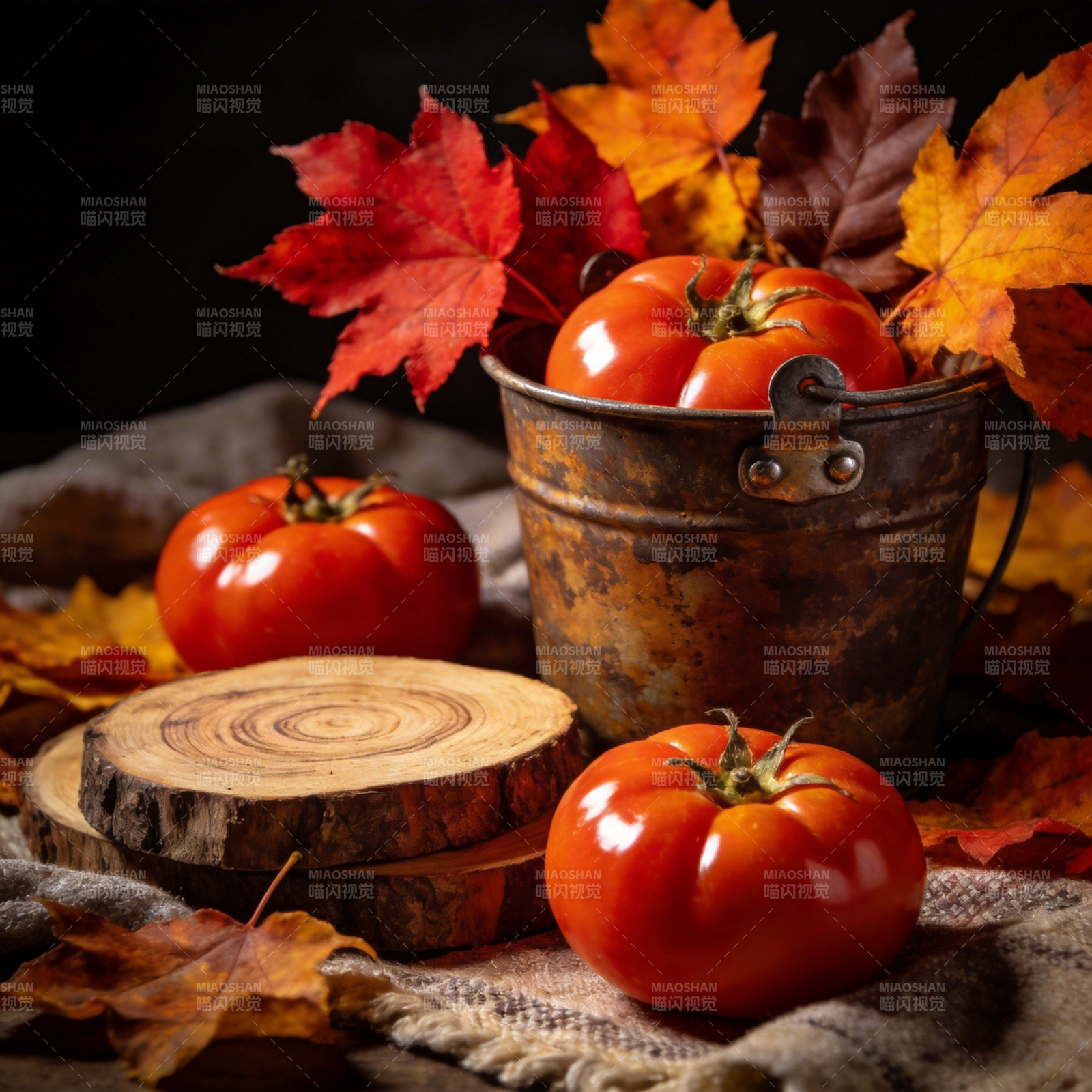 秋日番茄静物图片