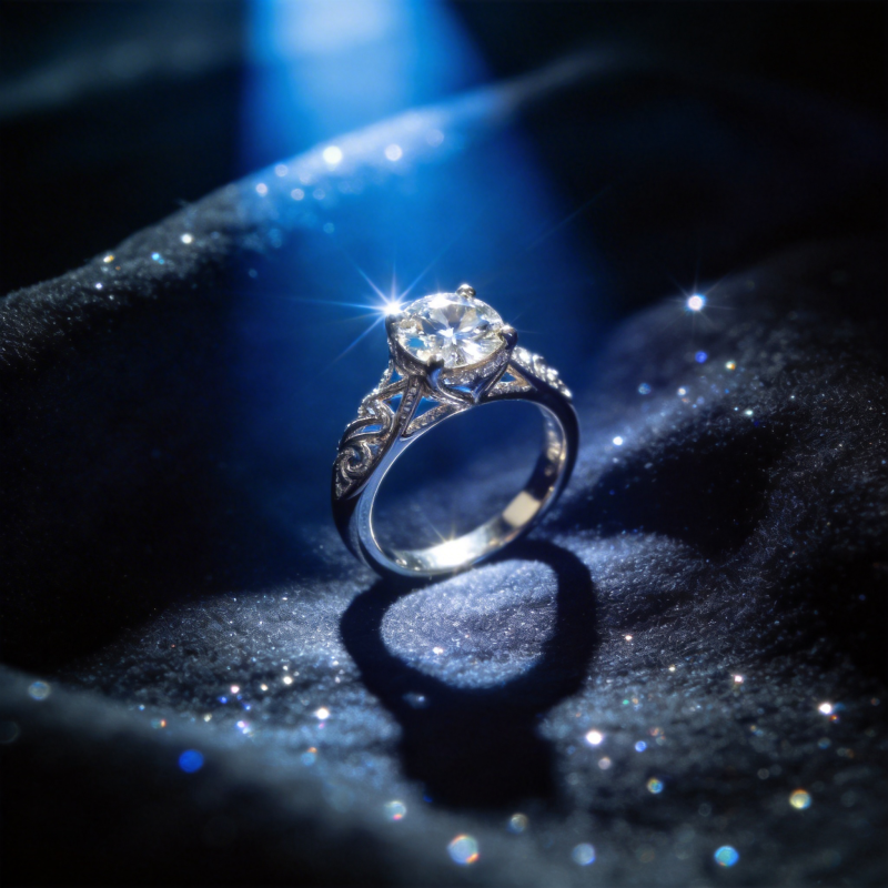 璀璨钻戒 光影交织图片