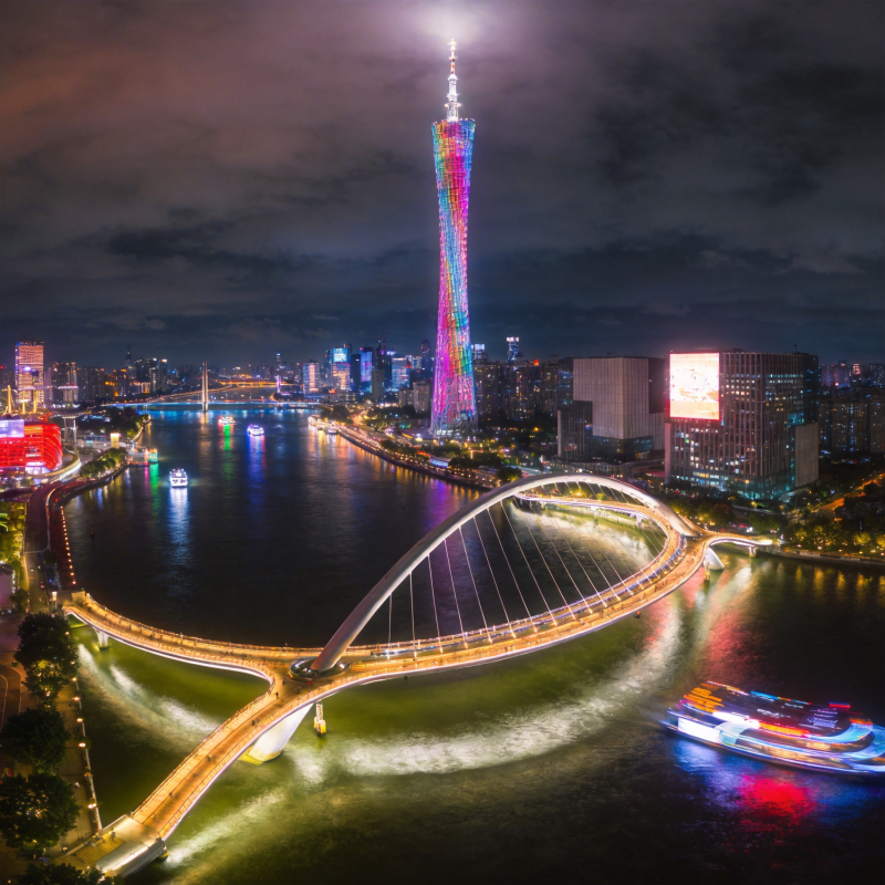 广州夜景璀璨图片