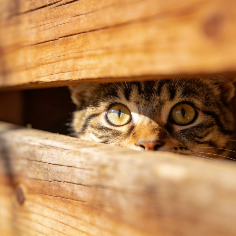 猫眼窥木缝图片