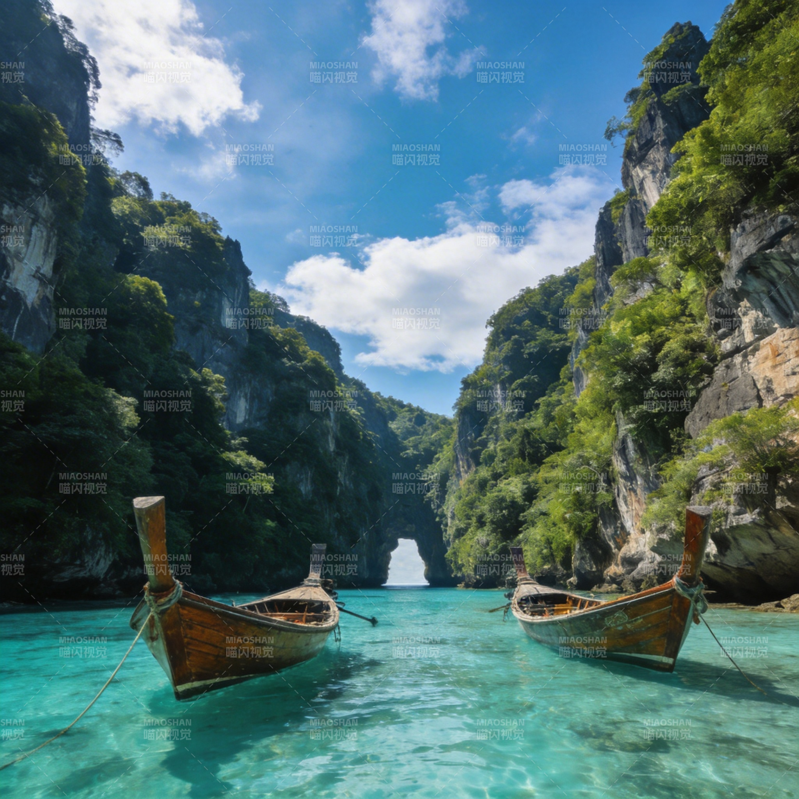 碧水双舟入画来图片