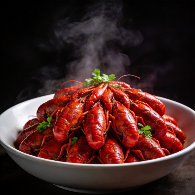 热气腾腾的小龙虾图片