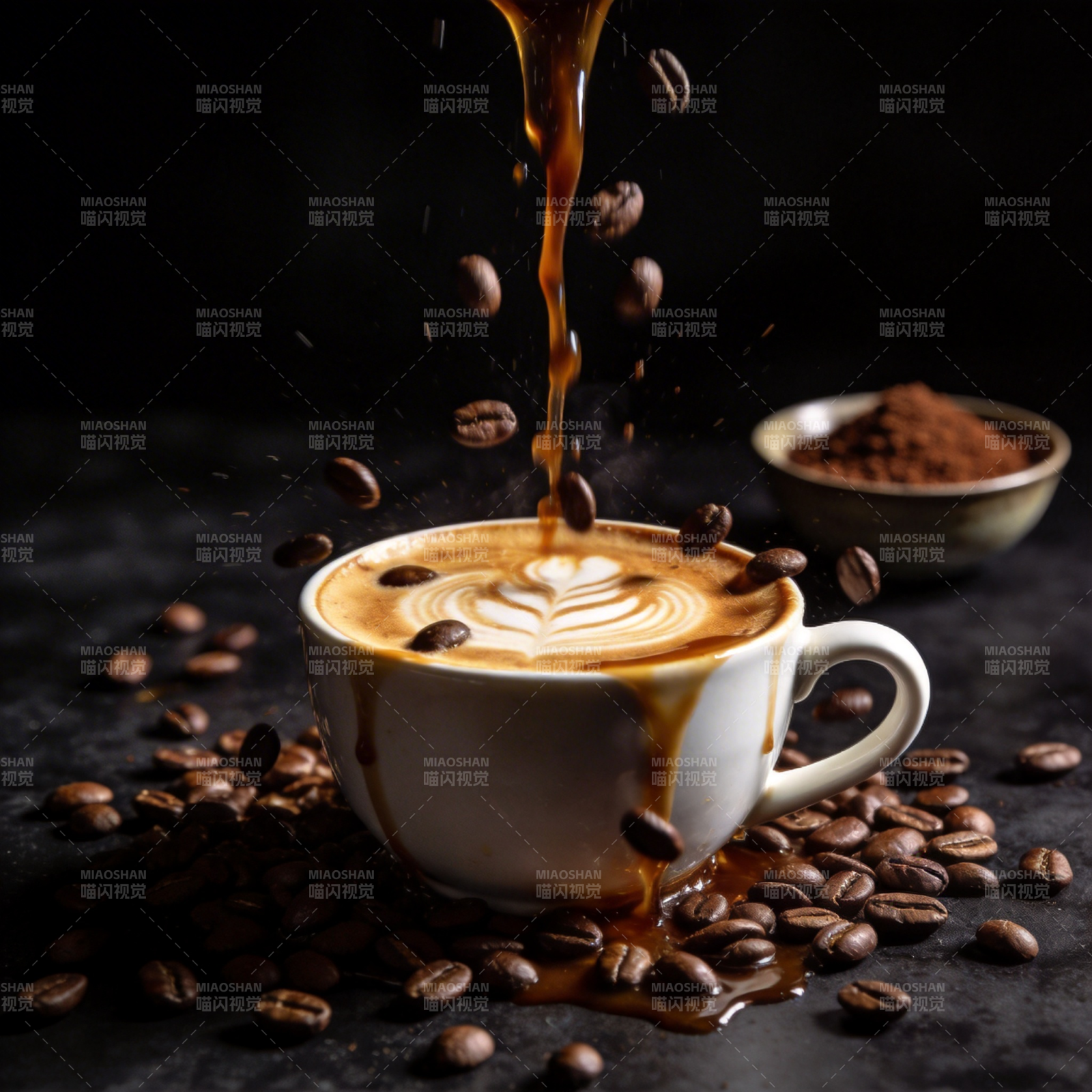 咖啡飞溅艺术图片