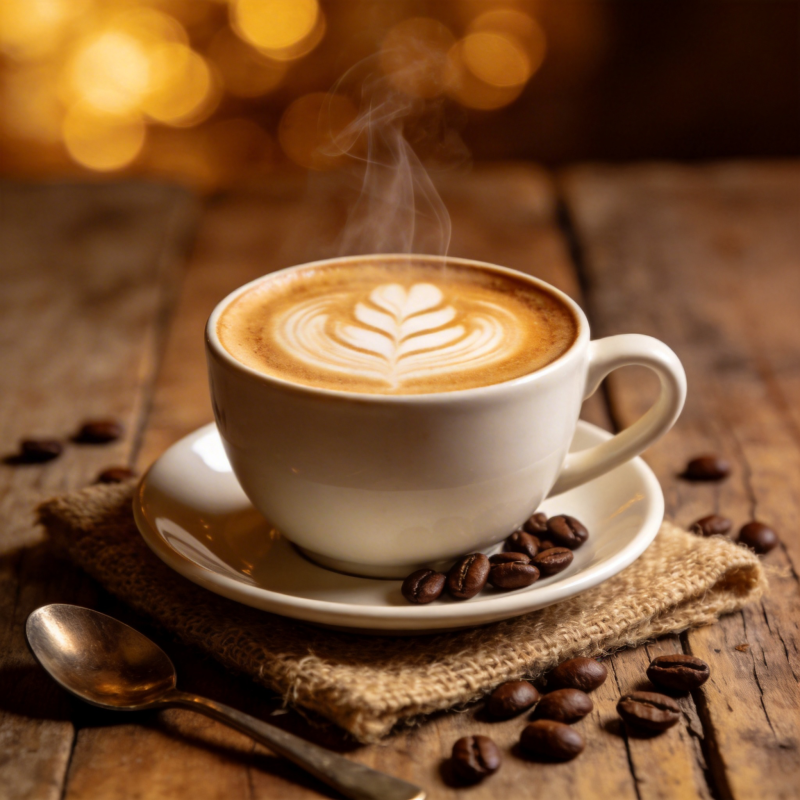 热咖啡拉花艺术图片