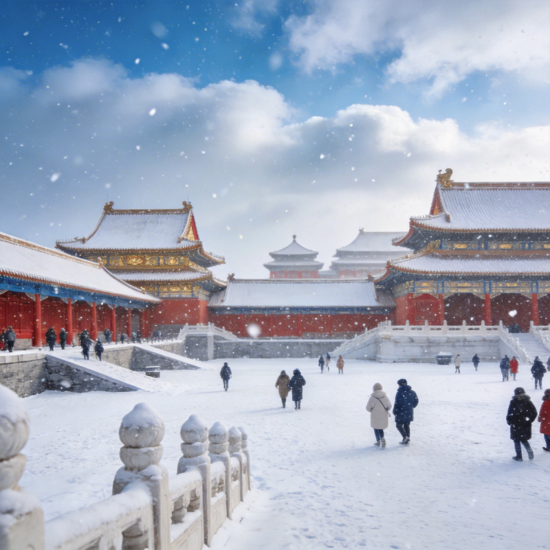 雪落紫禁城图片