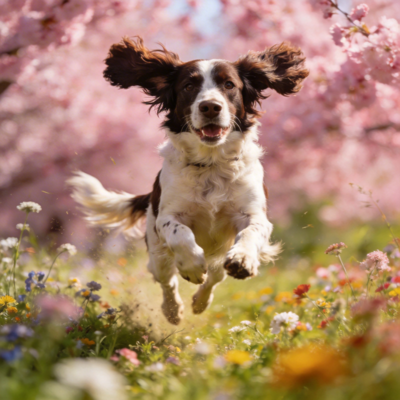 春日花海跃犬图片