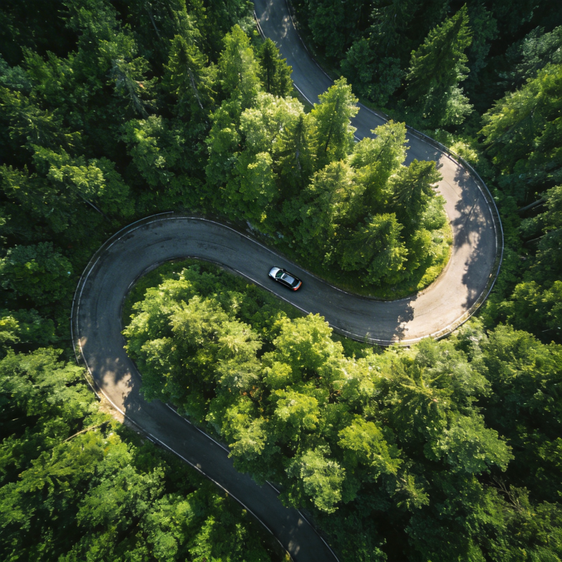 林间蜿蜒路图片