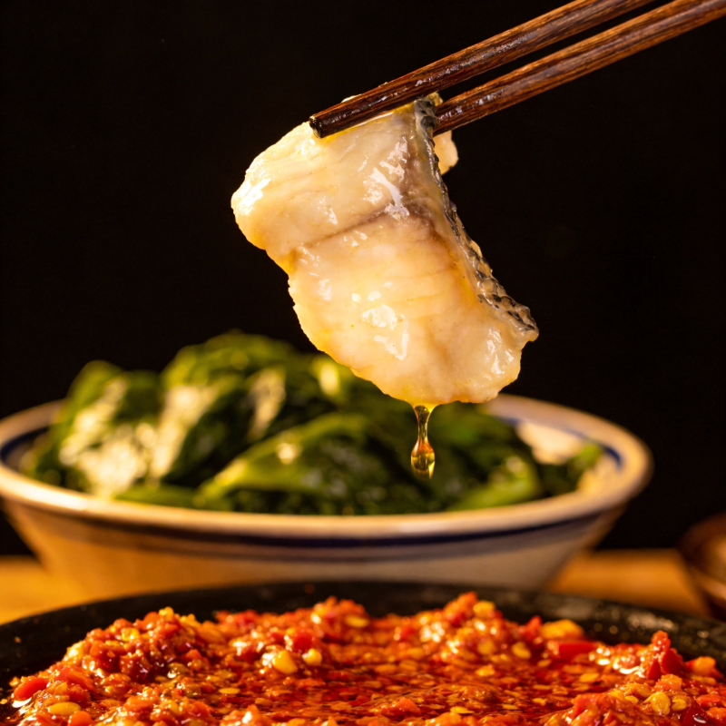 辣鱼片配青菜图片