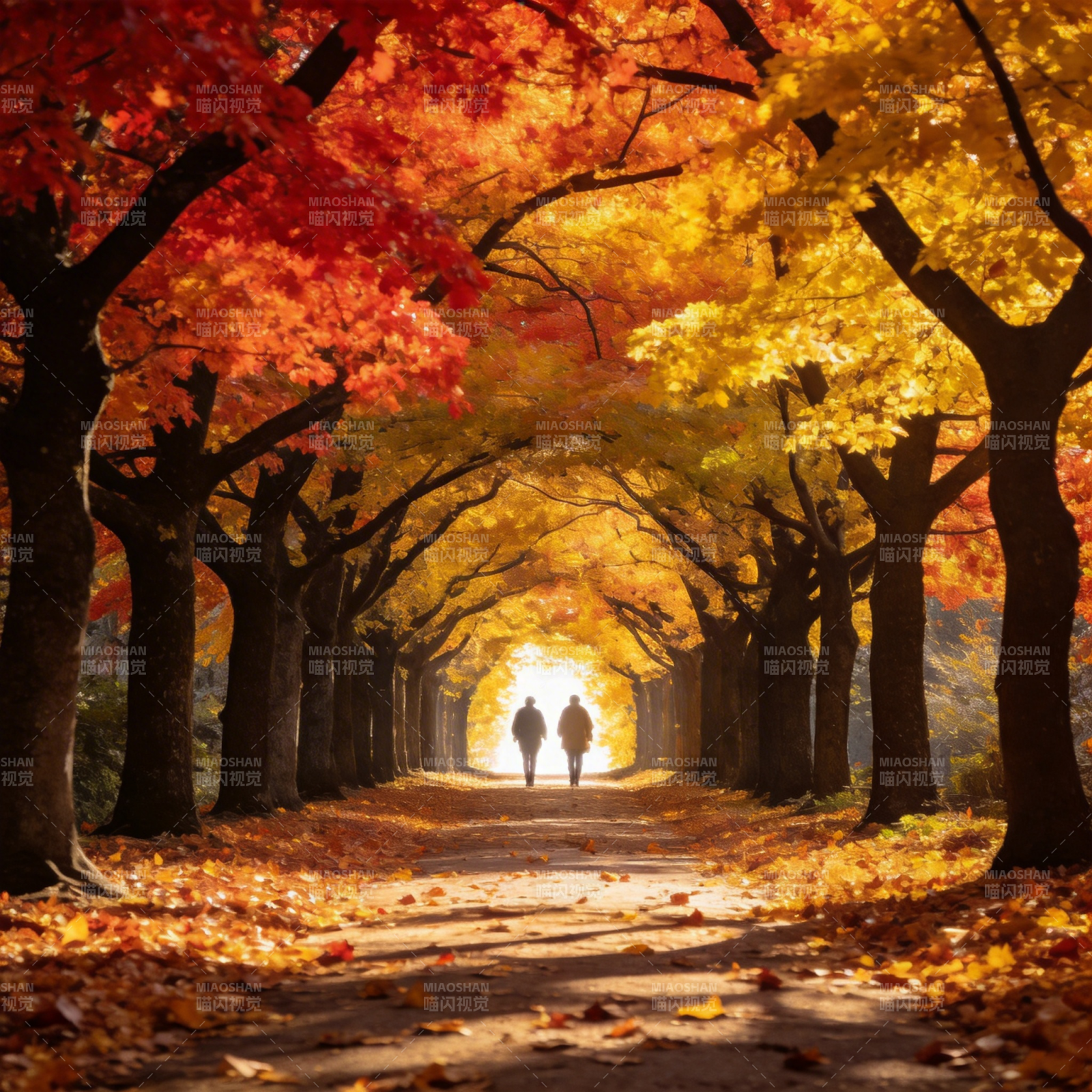 秋林小径行图片