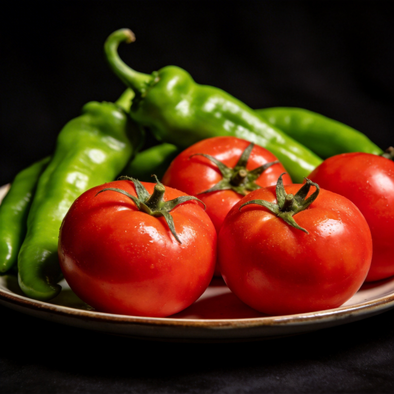 番茄青椒鲜嫩诱人图片