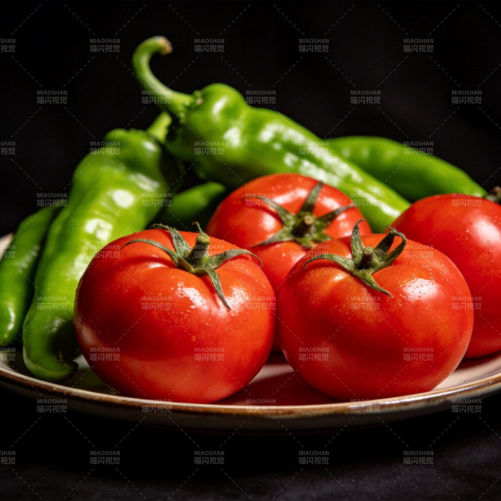 番茄青椒鲜嫩诱人图片