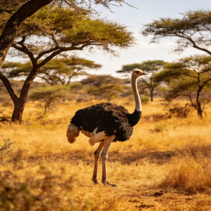 鸵鸟草原行图片