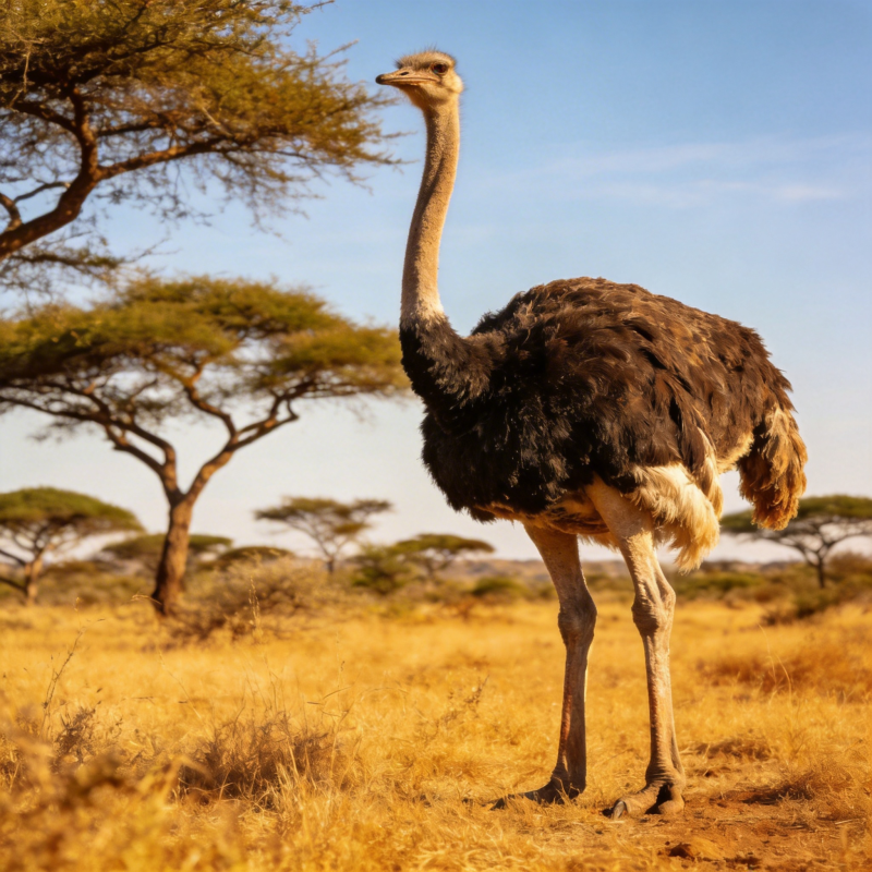 草原上的鸵鸟图片