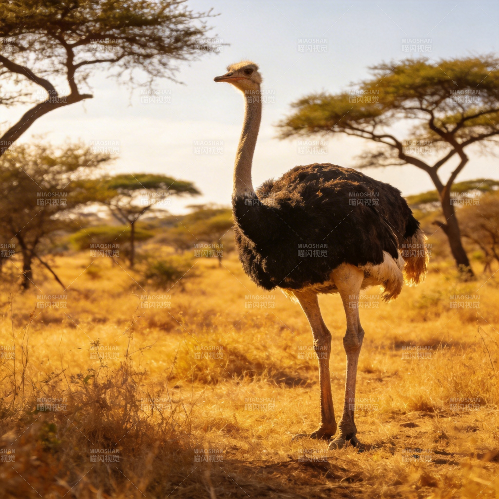 草原上的鸵鸟图片