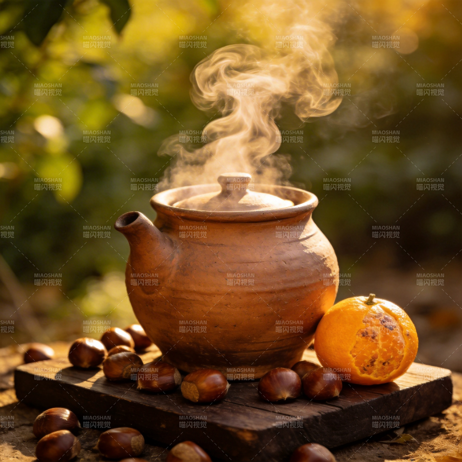 秋日暖茶香图片