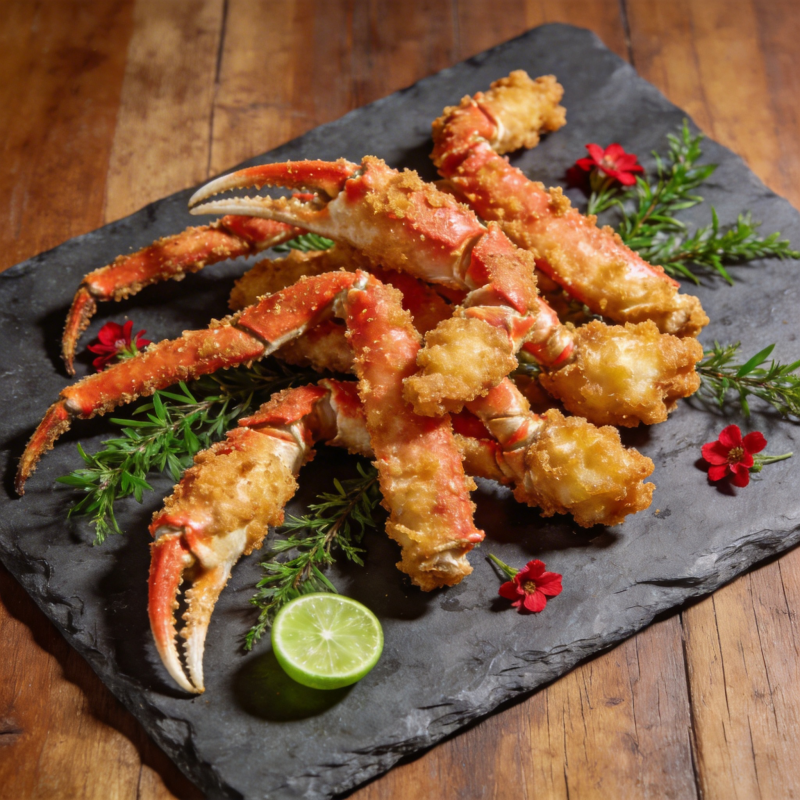 金黄蟹钳配青柠图片