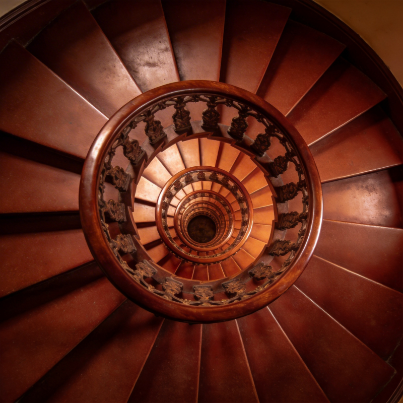 螺旋楼梯的俯视图图片