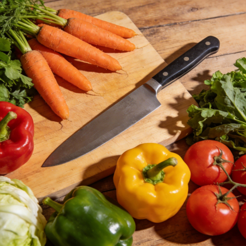 新鲜蔬菜切配图片