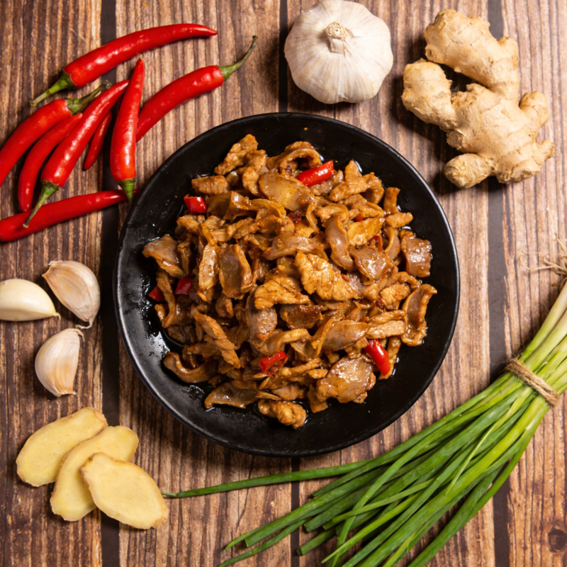 辣炒鸡胗配姜蒜图片