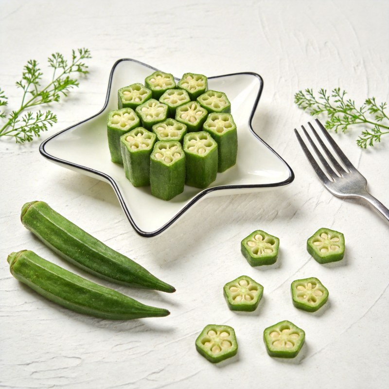 秋葵切片摆盘图片