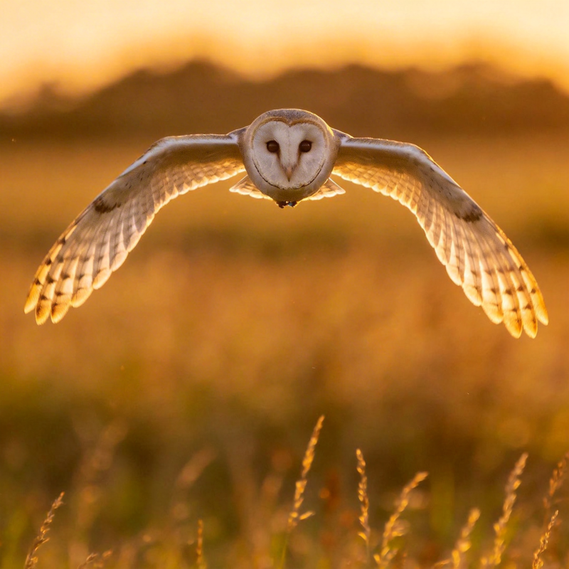 金辉中的飞鸮图片