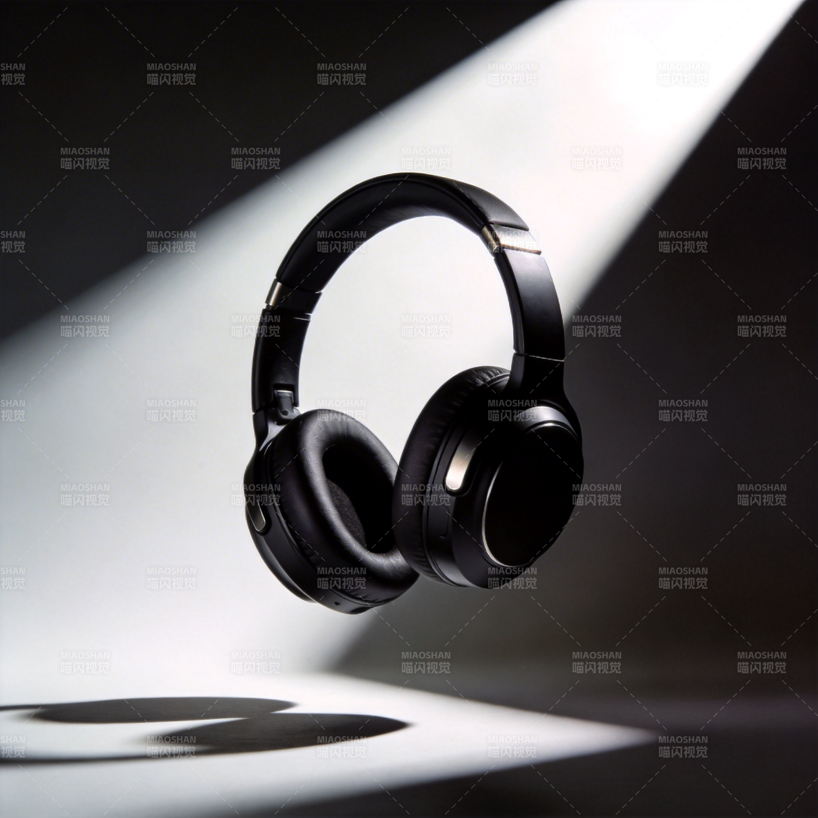 悬浮耳机光影艺术图片