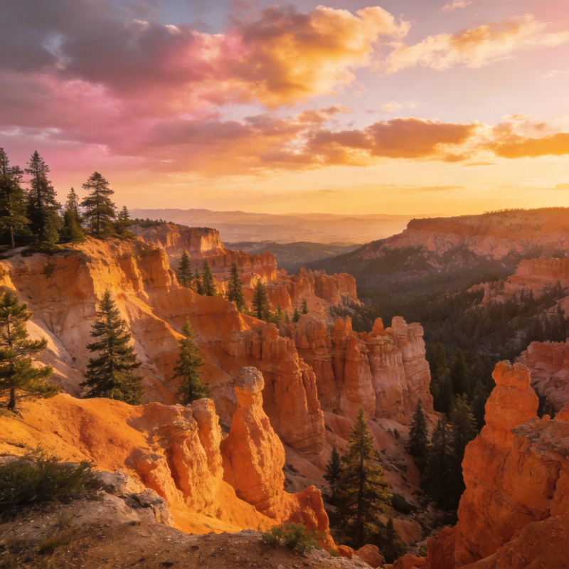 Bryce峡谷日落图片