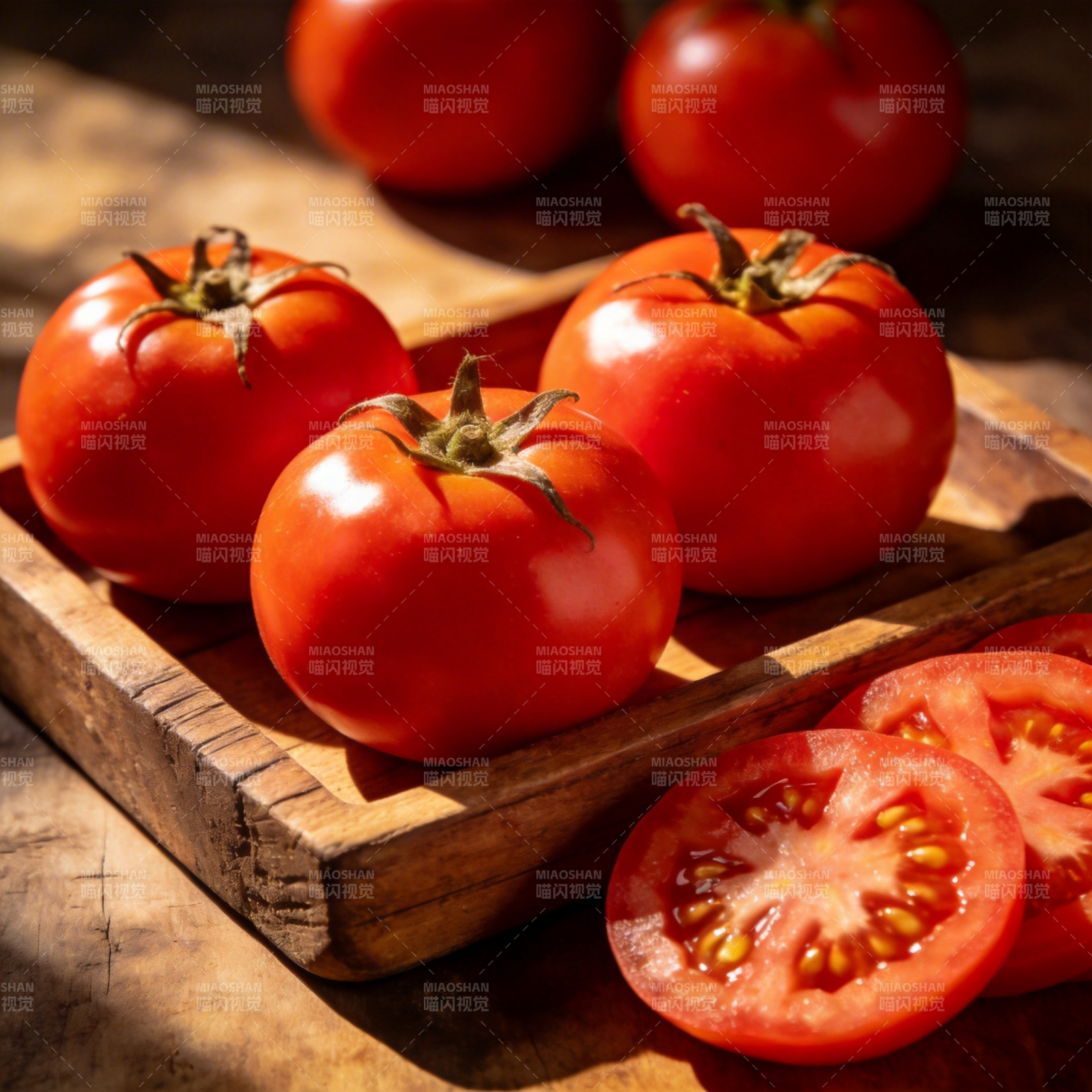 鲜红番茄切片图图片
