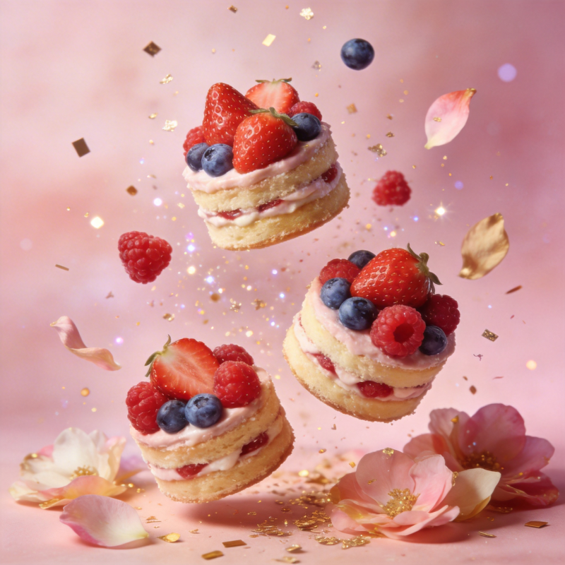 莓果蛋糕飞舞图片