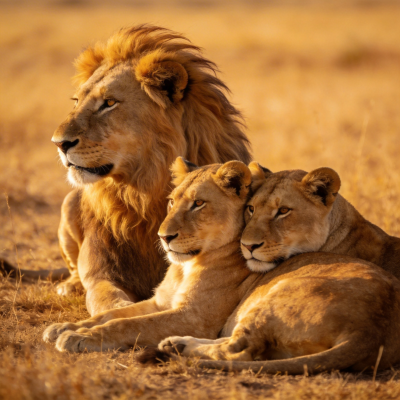 狮群静卧草原图片