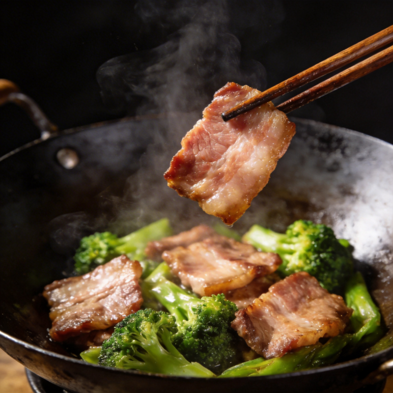 热炒腊肉西兰花图片