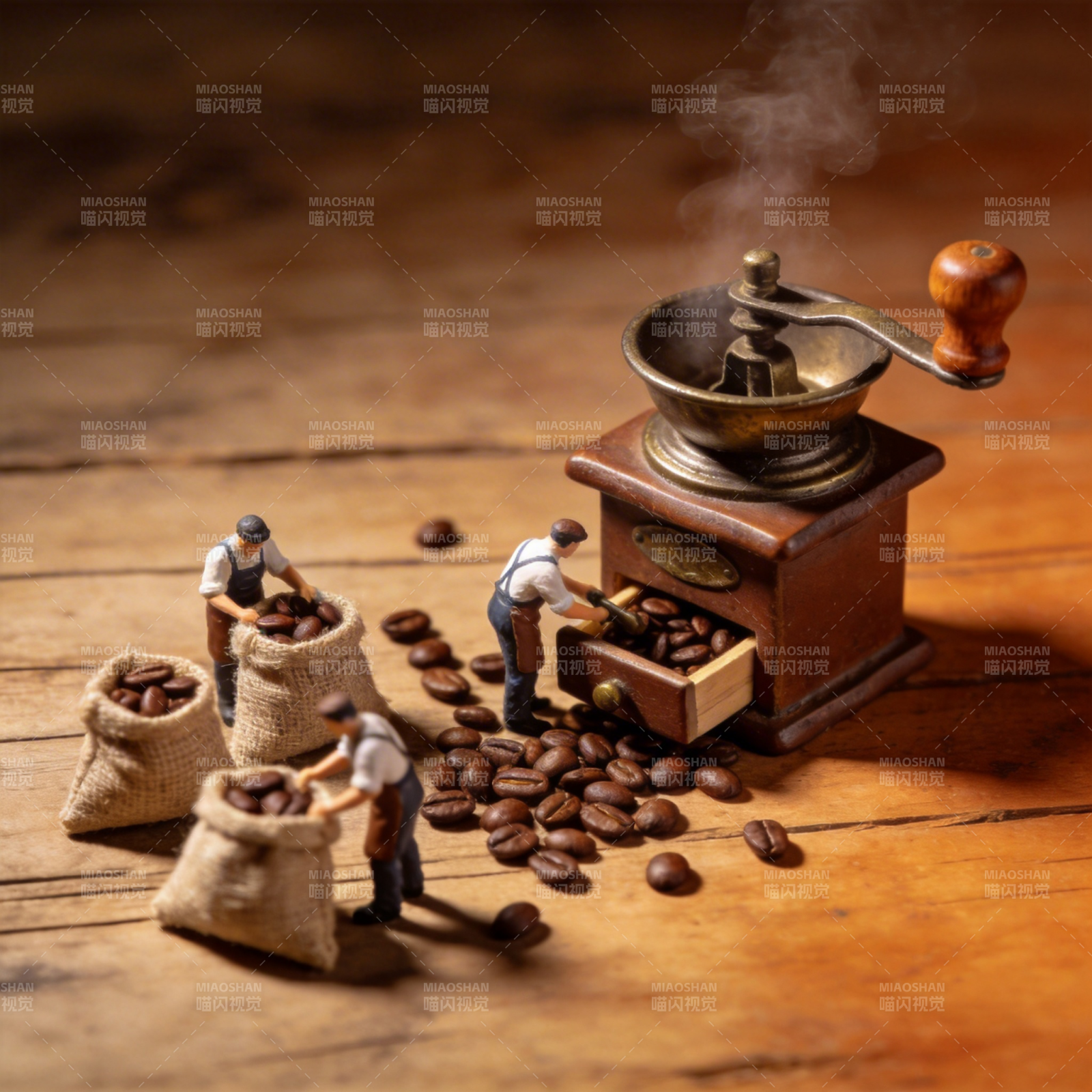 咖啡豆的微缩世界图片