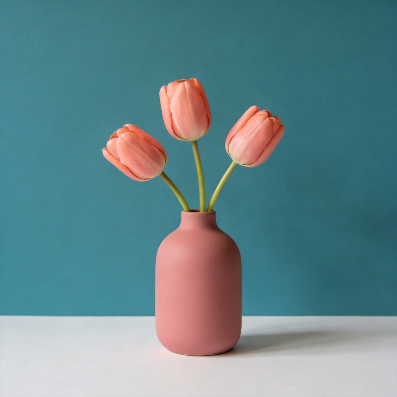 粉花三朵静谧美图片