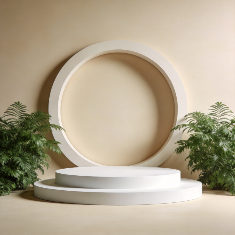 简约绿植展示台图片