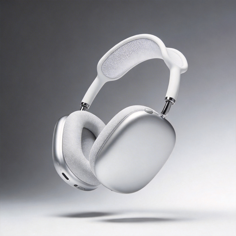 白色无线降噪耳机图片