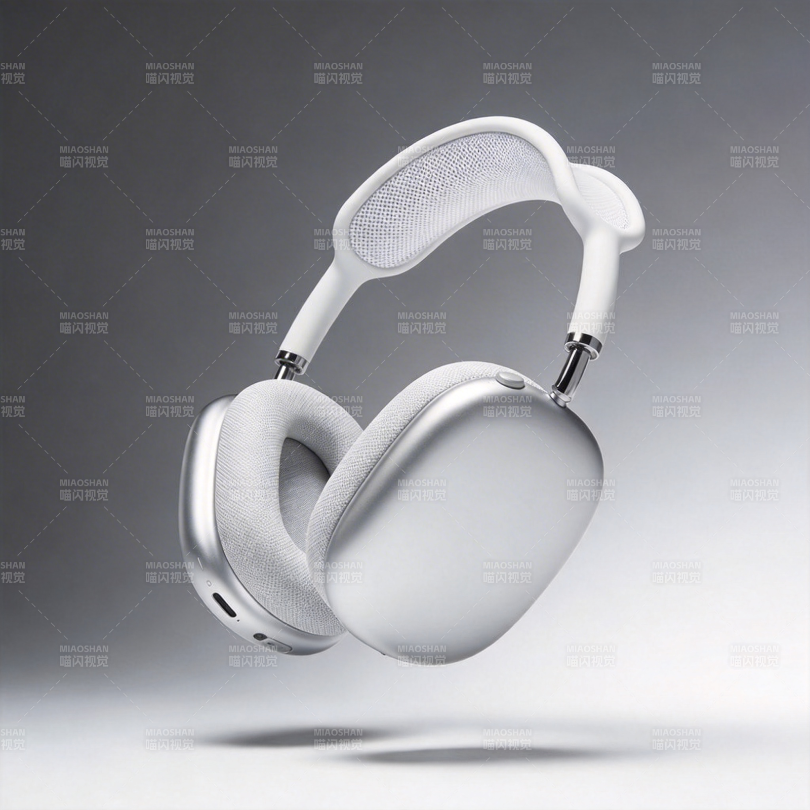 白色无线降噪耳机图片