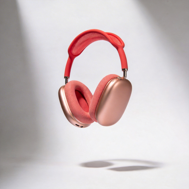 玫瑰金耳机悬浮展示图片