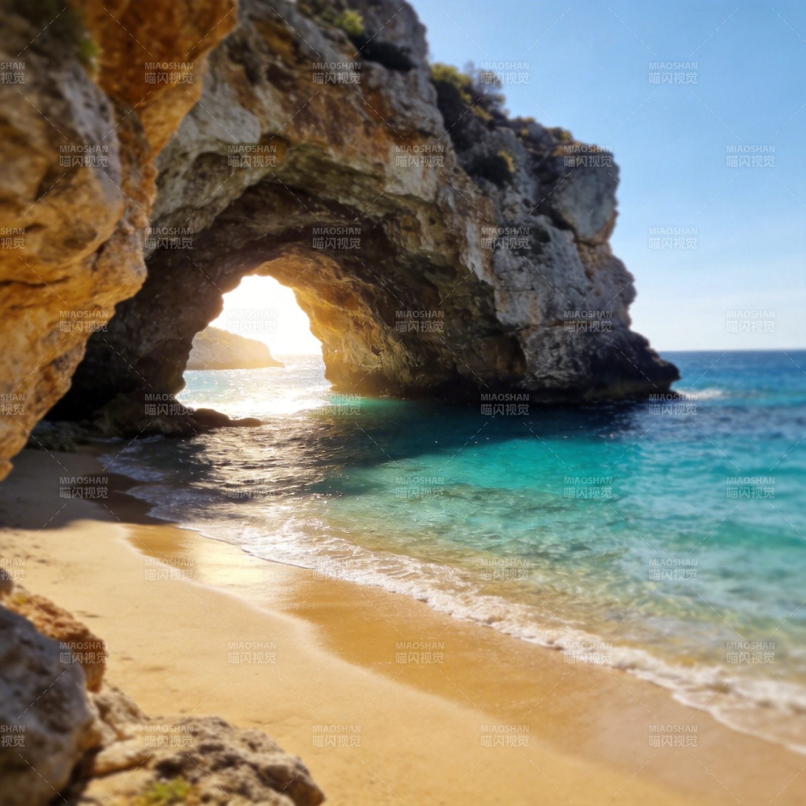 天然拱门海滩美景图片