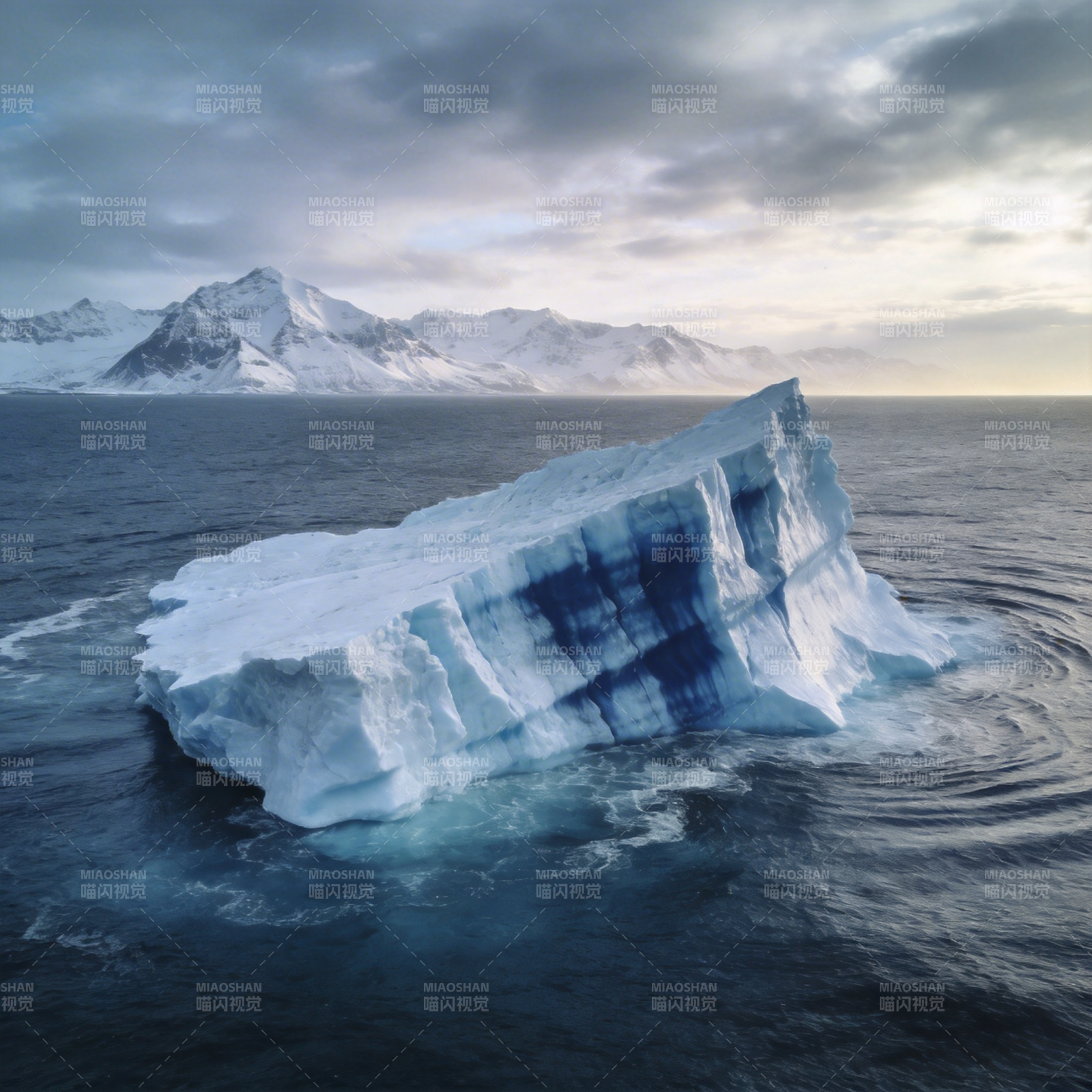冰山浮海 雪山远眺图片