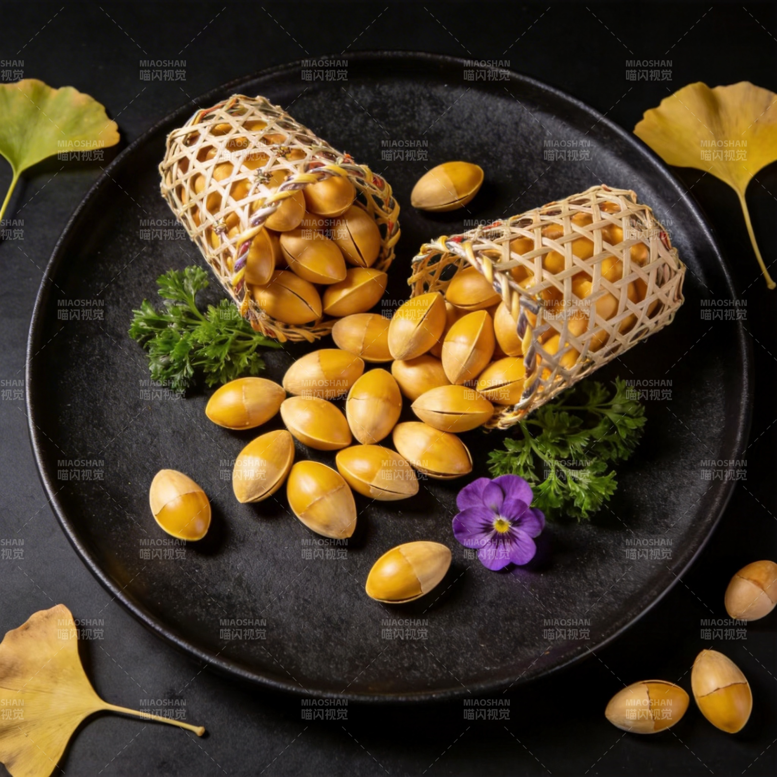 秋日杏仁静物图片