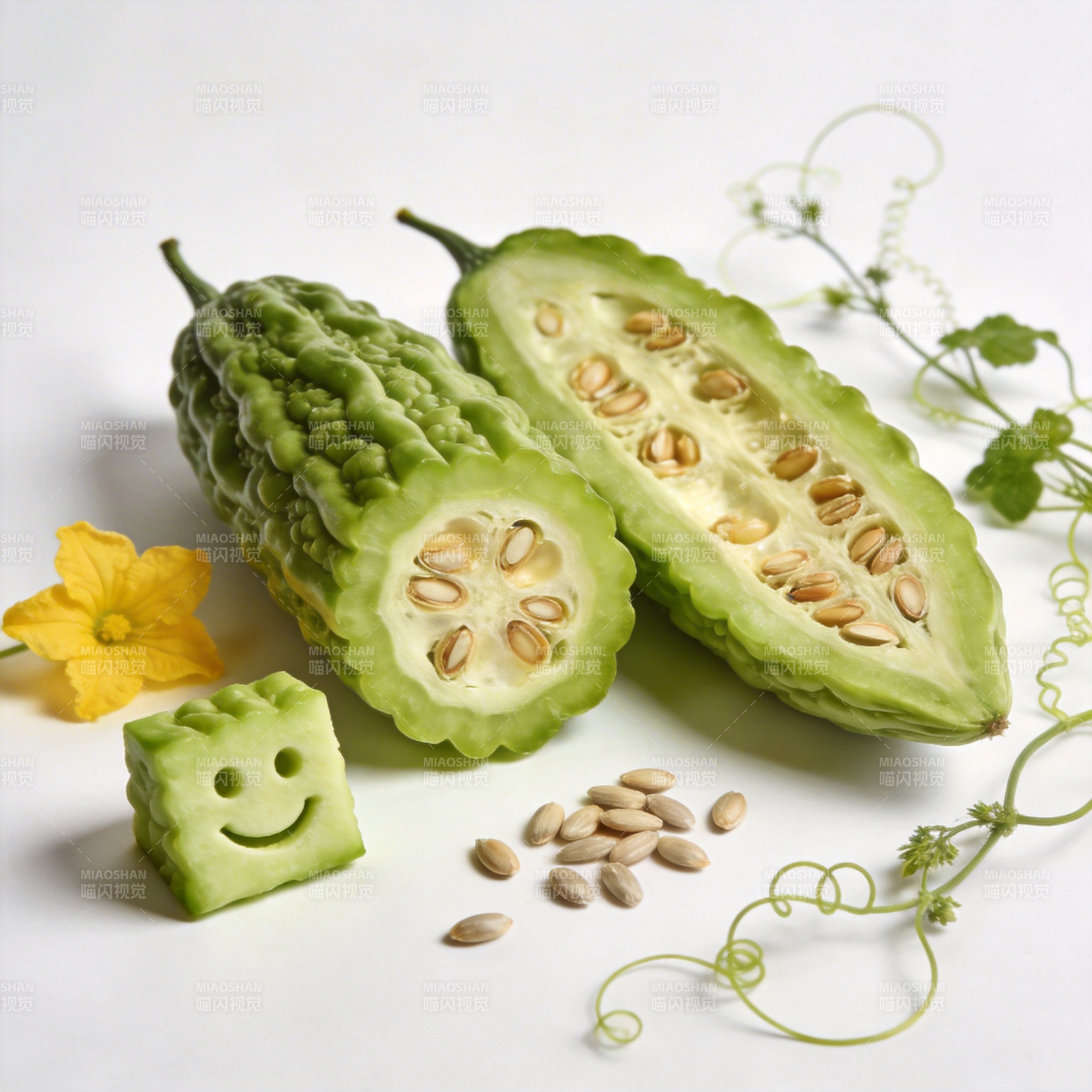 苦瓜创意摆拍图片