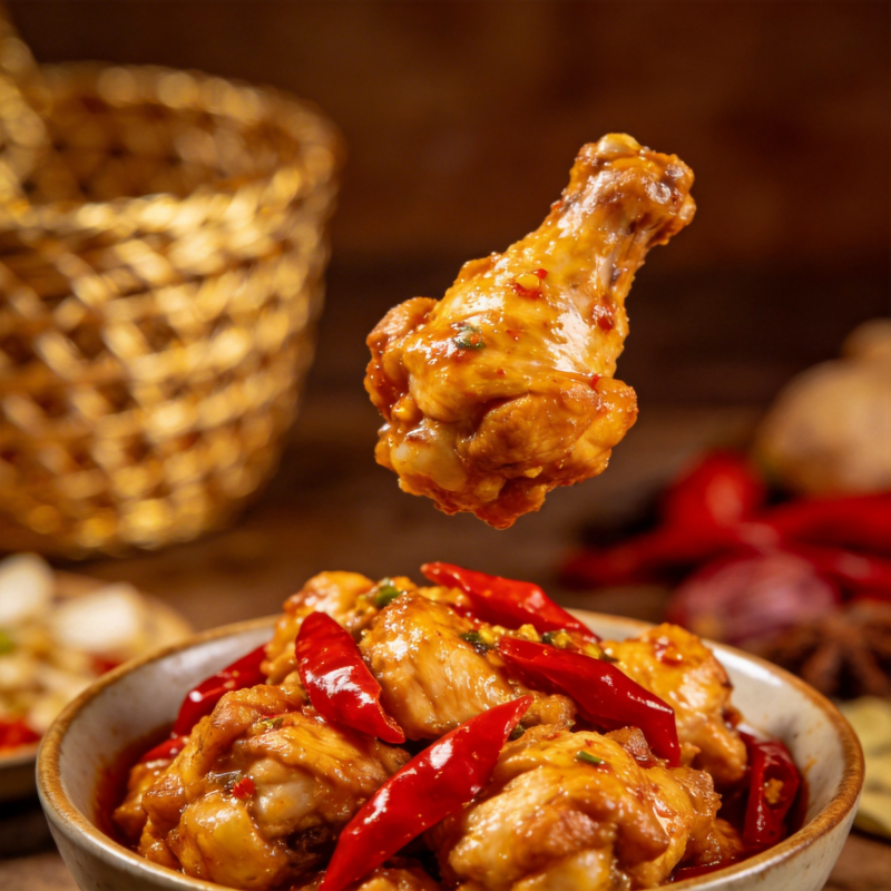 辣味鸡翅飘香图片
